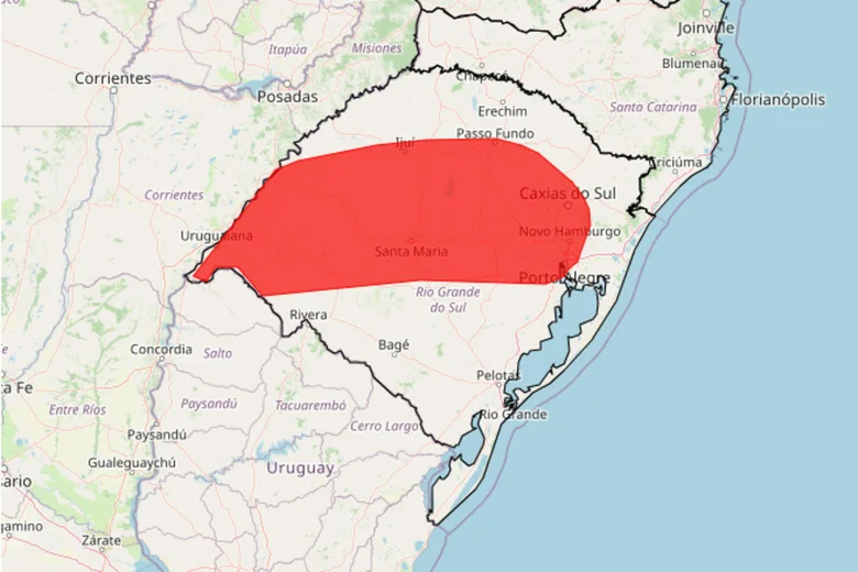 RS entra em alerta vermelho para chuva intensa e formação de ciclone extratropical nesta sexta-feira