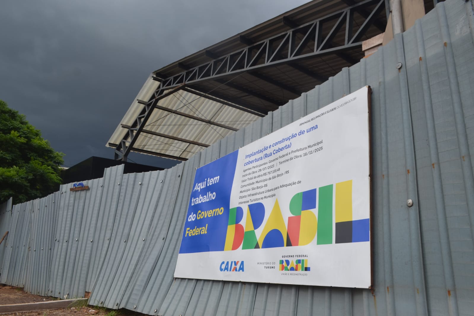 Rua Coberta de São Borja entra em 2026 sem conclusão, mas empresa prevê entrega em fevereiro