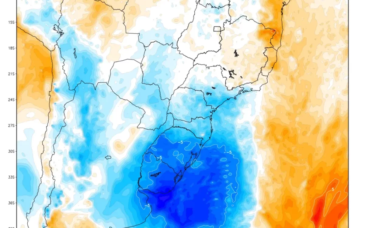 Frente fria deve chegar ao Rio Grande do Sul nesta semana e temperaturas ficam mais amenas